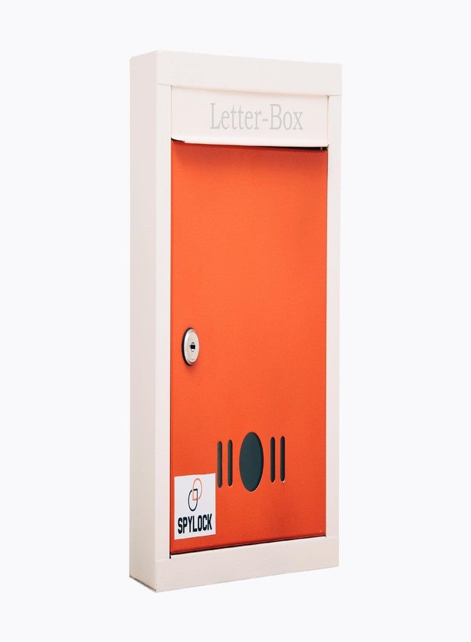 SPYLOCK Heavy Metal Mail Box (Orange) for Home and Gate Wall Mount - Letter Post Box Size 9 * 11 * 3 Inch - Image 1